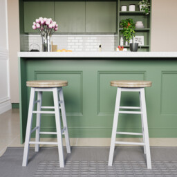 "Vida Designs Chef Vida Wooden Swivel Bar Stool, White " - thumbnail 5