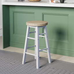 "Vida Designs Chef Vida Wooden Swivel Bar Stool, White " - thumbnail 1