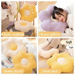 Flower-Shaped Cute Floor Pillow Flower Chair Cushions Reading Meditation Floor Pillow and Leisure and Comfortable Pillow(19.6in),Purple - thumbnail 4