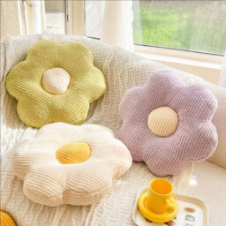 Flower-Shaped Cute Floor Pillow Flower Chair Cushions Reading Meditation Floor Pillow and Leisure and Comfortable Pillow(19.6in),Purple - thumbnail 2