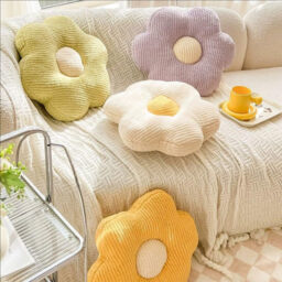 Flower-Shaped Cute Floor Pillow Flower Chair Cushions Reading Meditation Floor Pillow and Leisure and Comfortable Pillow(19.6in),Purple - thumbnail 3