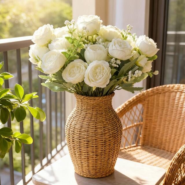 Wei's Moment 4Bunches Peony Artificial Flowers White Flowers Silk Peonies Bouquets for Wedding Party Table Centerpieces Floral Arrangement Home Kitchen Decor - image 1