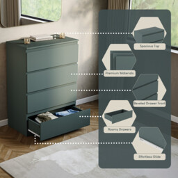 Vida Designs Drawer Chest Denver 4 Drawers Green - thumbnail 7