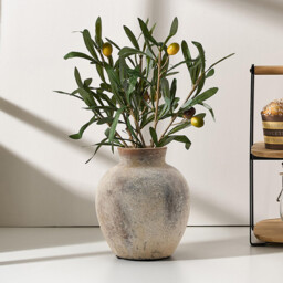 1pc/15.3cm 6in Rustic Ceramic Flower Vase 6 Inch Cute Bohemian Style Home Decor Terracotta for Living Room Table Shelf Fireplace Decor Farmhouse Gray - thumbnail 6