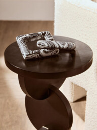 Fifty Five South Side Table Walsa Abstract Solid Mango Wood Black - thumbnail 2