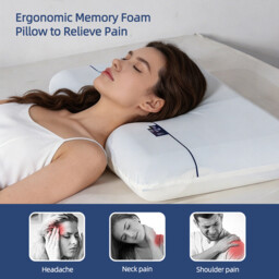 Lebonsoir Same Design as Atour Planet, Ergonomic Neck Support Pillow, 3.0 Version Cervical Pillow for Neck & Shoulder Pain, Comfort Sleep Pillow for All Sleep Positions, Blue,8cm Height - thumbnail 7