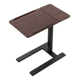 SIHOO D01 Overbed Table - Height & Tilt Adjustable, Laptop Standing Desk with Wheels for Hospital & Home Use, Dark Walnut - thumbnail 1