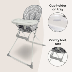 My Babiie MBHC1 Compact Highchair 6 Months - 3 Years (15 kg) Grey Dalmatian - thumbnail 4