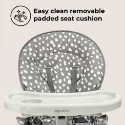 My Babiie MBHC1 Compact Highchair 6 Months - 3 Years (15 kg) Grey Dalmatian - thumbnail 3