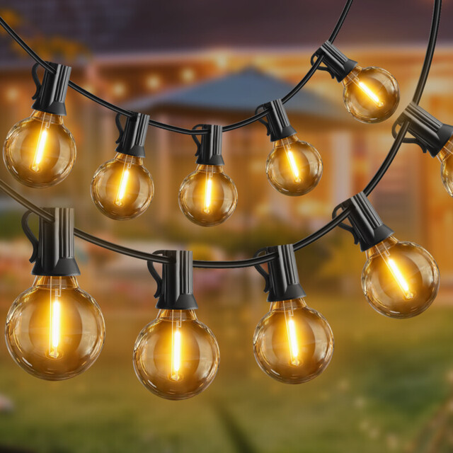 Vivreal G40 Decorative String Lights – 15.24M (50 ft) 50 Shatterproof Bulbs, Dimmable & Connectable Outdoor Fairy Lights, New Year Sale , Top gift picks - image 1