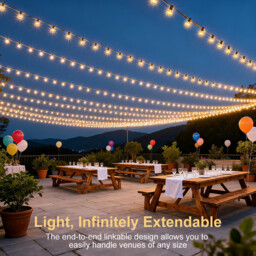 Vivreal G40 Decorative String Lights – 15.24M (50 ft) 50 Shatterproof Bulbs， Dimmable & Connectable Outdoor Fairy Lights, New Year Sale , Top gift picks - thumbnail 4