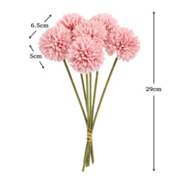 Yuejia 6PCS 11.4in/29cmArtificial Chrysanthemum Bouquet of Flowers,Artificial Silk Flower, Decor for Wedding, Party Decorate, Home Room Ornament, Simulation Plants(pink) - thumbnail 5