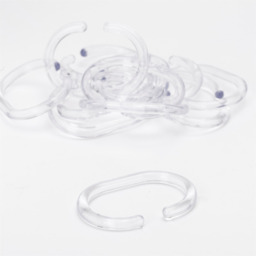 Croydex Shower Curtain Rings C Type Clear 12pcs - thumbnail 2