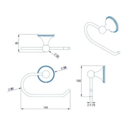 Croydex Westminster Toilet Roll Holder Oval Wall Mounted Chrome - thumbnail 2