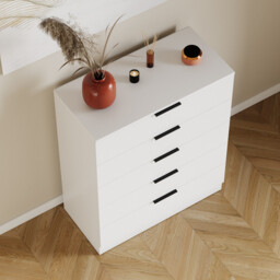 Vida Designs Drawer Chest Trega 5 Drawers White - thumbnail 3