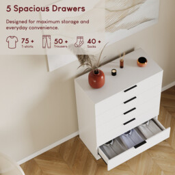 Vida Designs Drawer Chest Trega 5 Drawers White - thumbnail 4