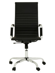 Interiors by Premier Office Chair with Arms Brent High Back Faux Leather Black/Chrome - thumbnail 2