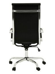 Interiors by Premier Office Chair with Arms Brent High Back Faux Leather Black/Chrome - thumbnail 4
