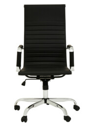 Interiors by Premier Office Chair with Arms Brent High Back Faux Leather Black/Chrome - thumbnail 5