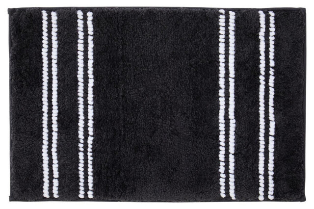 Maison by Premier Bath Mat Soak Microfibre Tufted Stripe Black 40x60cm - image 1
