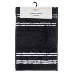 Maison by Premier Bath Mat Soak Microfibre Tufted Stripe Black 40x60cm - thumbnail 4