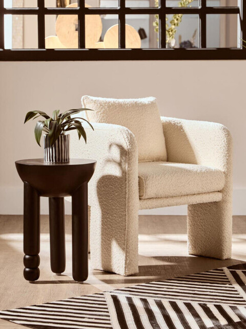 Fifty Five South Side Table Tri Solid Mango Wood Black - image 1