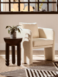 Fifty Five South Side Table Tri Solid Mango Wood Black - thumbnail 1