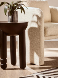 Fifty Five South Side Table Tri Solid Mango Wood Black - thumbnail 2