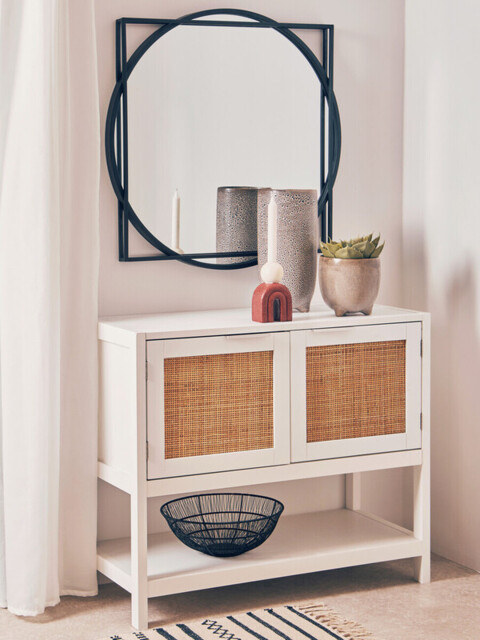 Interiors by Premier Sideboard Sherman White/Rattan - image 1
