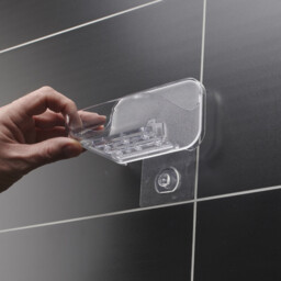 Addis Invisifix Bathroom Soap Dish Holder - 9.5 x 12 x 8cm - thumbnail 6