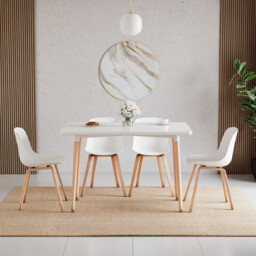 Vida Designs Batley 4 Seater Square Dining Table, White - thumbnail 3