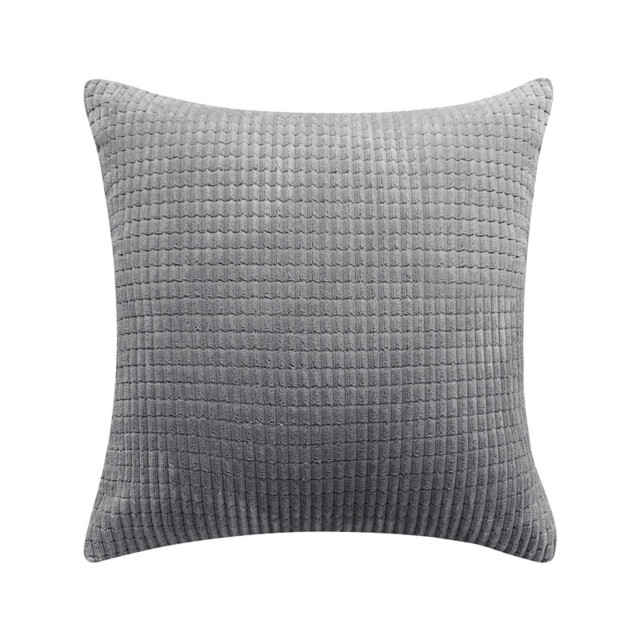 Deconovo Velvet cushion cover light grey color 50*50cm 1pc