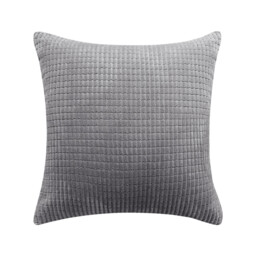 Deconovo Velvet cushion cover light grey color 50*50cm 1pc
