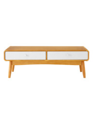Interiors by Premier Coffee Table Malmo 2 Drawers Oak/White - thumbnail 1