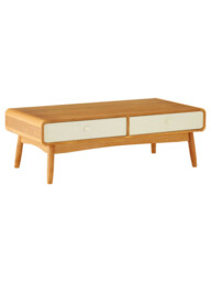 Interiors by Premier Coffee Table Malmo 2 Drawers Oak/White - thumbnail 4