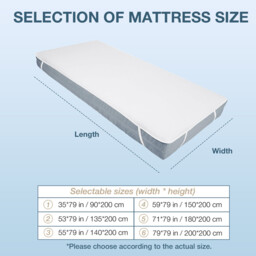 LeBonsoir Waterproof Mattress Protector， Breathable Mattress Topper， Non Slip with 4 Corner Elastics， Stain Protection， Washable， Water Proof，Crinkle-Free Mattress Topper， Breathable，100% Microfiber， White，  200 x 200cm - thumbnail 5
