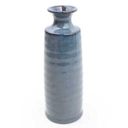 Candlelight Vase Bottle Glazed Blue H:22.5cm - thumbnail 1