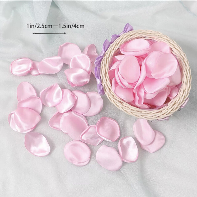 Yuejia 200PCS 1.5in/3.8cmArtificial Flower Petals Silk Rose Flower Petals for Valentine's Day,Flower Petals to Throw at Wedding, Flower Girl, Dinner Table Centerpieces(pink) - image 1