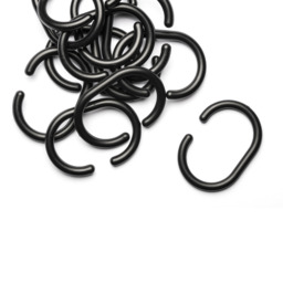 Croydex Shower Curtain Rings C Shape Black 12pcs - thumbnail 2
