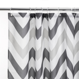 Croydex Shower Curtain Chevron Proseal® Grey 180x180cm - thumbnail 4