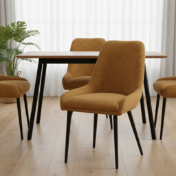 Dining Chairs Oscar Mustard 2pcs - thumbnail 1
