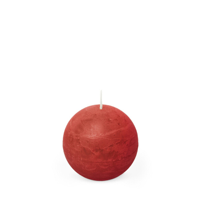 Spaas Ball Candle Rustic Unscented Red D:8xH:8cm - image 1