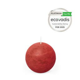 Spaas Ball Candle Rustic Unscented Red D:8xH:8cm - thumbnail 4