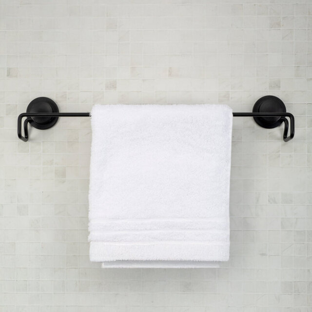 Croydex Stick 'n' Lock Towel Rail - Black - image 1
