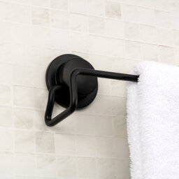 Croydex Stick 'n' Lock Towel Rail - Black - thumbnail 2