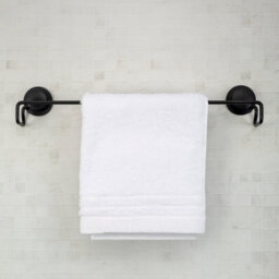 Croydex Stick 'n' Lock Towel Rail - Black - thumbnail 1