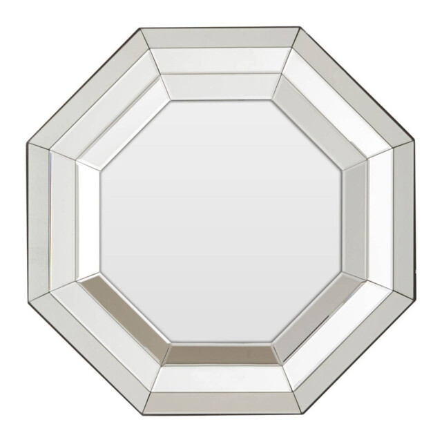 "Interiors by Premier Wall Mirror Petillo Octagonal Silver "