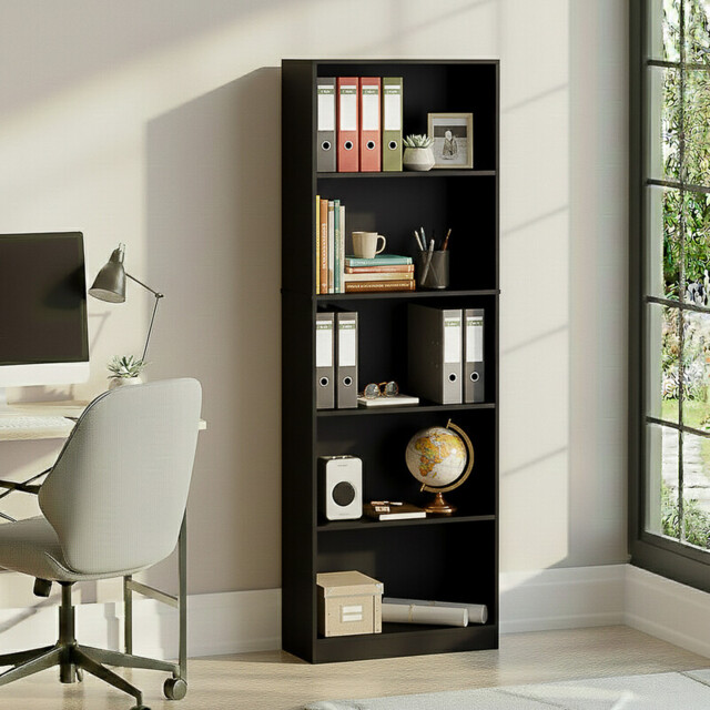 Vida Designs Bookcase Cambridge 5 Shelves Black Extra Large - image 1