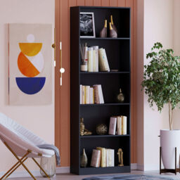Vida Designs Bookcase Cambridge 5 Shelves Black Extra Large - thumbnail 7