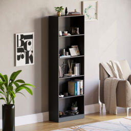 Vida Designs Bookcase Cambridge 5 Shelves Black Extra Large - thumbnail 1
